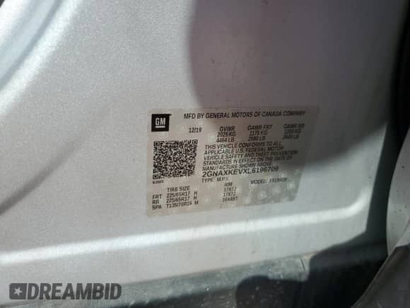 ✅ 2020 Chevrolet Equinox LT • VIN: 2GNAXKEVXL6196709 • Лот: 71724865. Опубликован ранее на Copart с пробегом 110 575 миль. Бесплатный доступ к архиву аукционных продаж из США и подробный отчёт об истории автомобиля на DreamBid. Изображение 13.