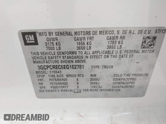 ✅ 2014 Chevrolet Silverado 1500 LT • VIN: 3GCPCREC6EG162781 • Lot: 43002753. Listed on IAAI with 160,603 mi. Free auction sales archive from the USA and detailed vehicle history report at DreamBid. Image 9.