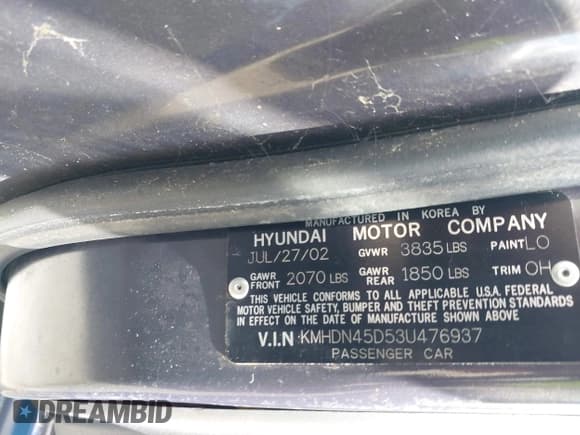 ✅ 2003 Hyundai Elantra GLS • VIN: KMHDN45D53U476937 • Lot: 42286976. Wystawiony na IAAI z przebiegiem Nie podano. Bezpłatny archiwum sprzedaży aukcyjnych z USA i szczegółowy raport historii pojazdu na DreamBid. Zdjęcie 9.