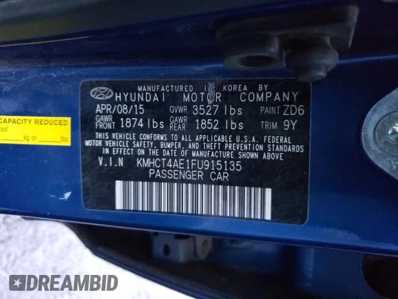 ✅ 2015 Hyundai Accent GLS • VIN: KMHCT4AE1FU915135 • Lot: 73065112. Wystawiony na Copart z przebiegiem 92 505 mil. Bezpłatny archiwum sprzedaży aukcyjnych z USA i szczegółowy raport historii pojazdu na DreamBid. Zdjęcie 12.