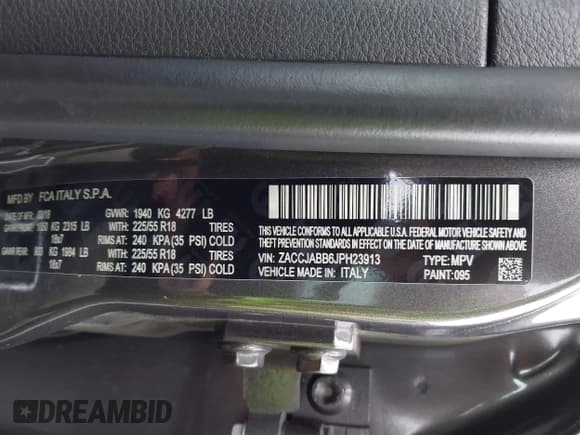 ✅ 2018 Jeep Renegade Altitude • VIN: ZACCJABB6JPH23913 • Lot: 42439183. Wystawiony na IAAI z przebiegiem 58 017 mil. Bezpłatny archiwum sprzedaży aukcyjnych z USA i szczegółowy raport historii pojazdu na DreamBid. Zdjęcie 9.