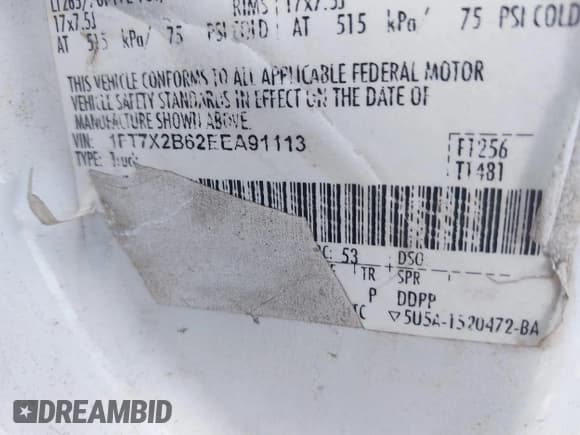 ✅ 2014 Ford F-250 XL • VIN: 1FT7X2B62EEA91113 • Lot: 42558495. Listed on IAAI with 313,661 mi. Free auction sales archive from the USA and detailed vehicle history report at DreamBid. Image 9.