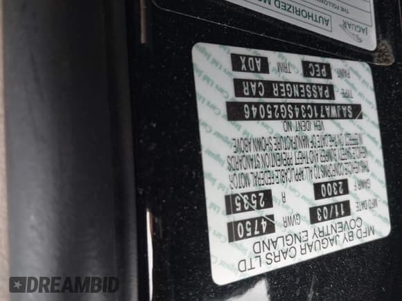 ✅ 2004 Jaguar XJ 8 • VIN: SAJWA71C34SG25046 • Lot: 43320014. Listed on IAAI with 162,777 mi. Free auction sales archive from the USA and detailed vehicle history report at DreamBid. Image 9.