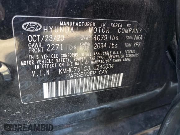 ✅ 2020 Hyundai Ioniq SE • VIN: KMHC75LC3LU240034 • Lot: 44847425. Wystawiony na Copart z przebiegiem 64 878 mil. Bezpłatny archiwum sprzedaży aukcyjnych z USA i szczegółowy raport historii pojazdu na DreamBid. Zdjęcie 14.