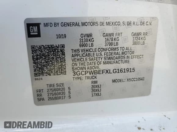 ✅ 2020 Chevrolet Silverado 1500 Custom • VIN: 3GCPWBEFXLG161915 • Lot: 63148565. Wystawiony na Copart z przebiegiem 143 558 mil. Bezpłatny archiwum sprzedaży aukcyjnych z USA i szczegółowy raport historii pojazdu na DreamBid. Zdjęcie 13.