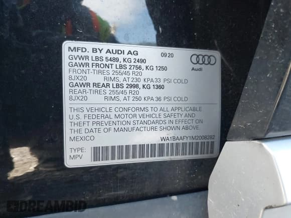 ✅ 2021 Audi Q5 Premium Plus • VIN: WA1BAAFY1M2008282 • Лот: 43457197. Опубликован ранее на IAAI с пробегом 79 590 миль. Бесплатный доступ к архиву аукционных продаж из США и подробный отчёт об истории автомобиля на DreamBid. Изображение 9.