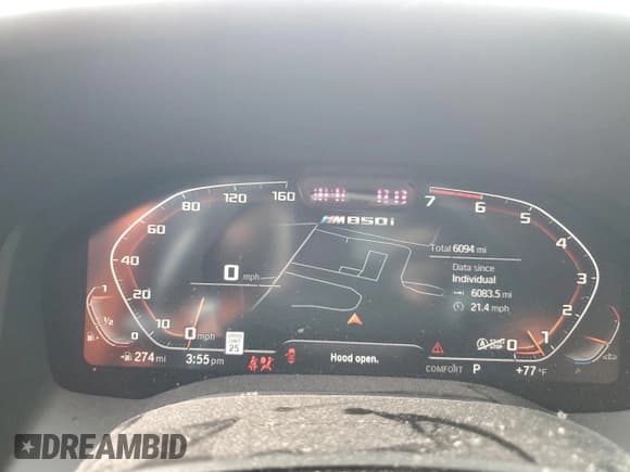 ✅ 2024 BMW 8 Series M850i xDrive • VIN: WBAFY4C07RCR46823 • Lot: 71539505. Listed on Copart with 6,094 mi. Free auction sales archive from the USA and detailed vehicle history report at DreamBid. Image 9.