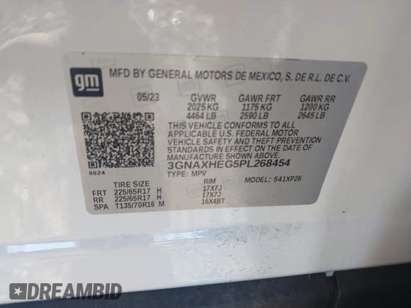 ✅ 2023 Chevrolet Equinox LS • VIN: 3GNAXHEG5PL268454 • Lot: 43696269. Wystawiony na IAAI z przebiegiem 19 753 mil. Bezpłatny archiwum sprzedaży aukcyjnych z USA i szczegółowy raport historii pojazdu na DreamBid. Zdjęcie 9.