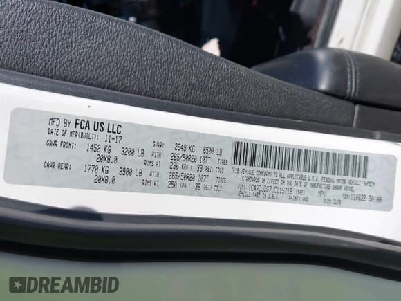 ✅ 2018 Dodge Durango GT • VIN: 1C4RDJDG7JC115719 • Lot: 43391296. Listed on IAAI with 111,917 mi. Free auction sales archive from the USA and detailed vehicle history report at DreamBid. Image 9.