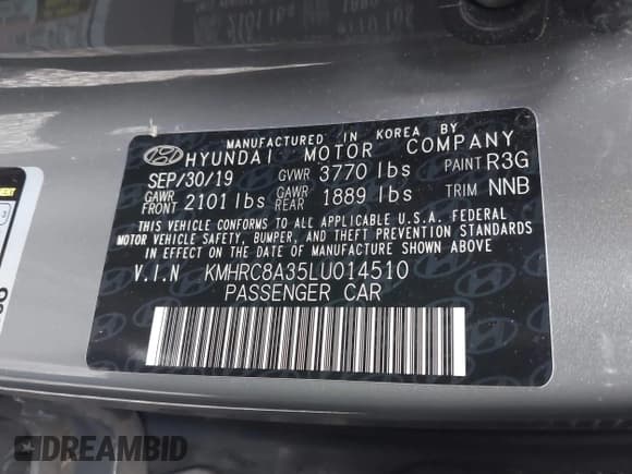 ✅ 2020 Hyundai Venue SEL • VIN: KMHRC8A35LU014510 • Lot: 41778111. Listed on IAAI with 60,495 mi. Free auction sales archive from the USA and detailed vehicle history report at DreamBid. Image 9.