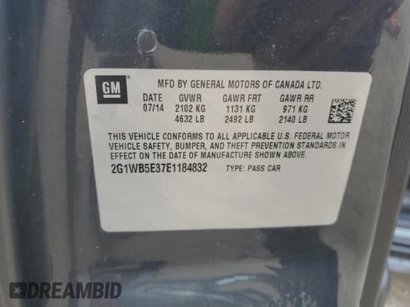 ✅ 2014 Chevrolet Impala LT • VIN: 2G1WB5E37E1184832 • Lot: 87480965. Wystawiony na Copart z przebiegiem 162 178 mil. Bezpłatny archiwum sprzedaży aukcyjnych z USA i szczegółowy raport historii pojazdu na DreamBid. Zdjęcie 12.