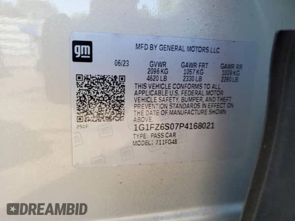 2023 Chevrolet Bolt EUV Premier с VIN 1G1FZ6S07P4168021, выставлен на аукционе Copart как лот 80152885 с пробегом 19 678 миль миль и Списание • Salvage title. История ставок и продаж доступна на DreamBid. Изображение 13.