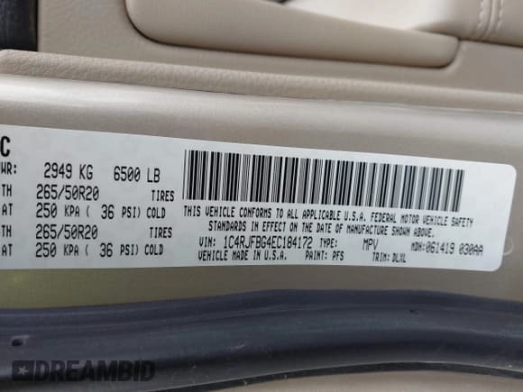 ✅ 2014 Jeep Grand Cherokee Limited • VIN: 1C4RJFBG4EC184172 • Lot: 43830258. Wystawiony na IAAI z przebiegiem 153 561 mil. Bezpłatny archiwum sprzedaży aukcyjnych z USA i szczegółowy raport historii pojazdu na DreamBid. Zdjęcie 9.