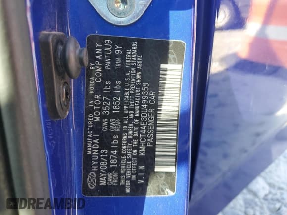 ✅ 2013 Hyundai Accent GLS • VIN: KMHCT4AE3DU499358 • Лот: 68642124. Опубликован ранее на Copart с пробегом 113 799 миль. Бесплатный доступ к архиву аукционных продаж из США и подробный отчёт об истории автомобиля на DreamBid. Изображение 14.