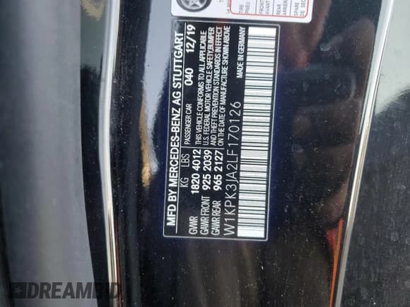 ✅ 2020 Mercedes-Benz SLC 300 • VIN: W1KPK3JA2LF170126 • Lot: 88535245. Listed on Copart with 60,141 mi. Free auction sales archive from the USA and detailed vehicle history report at DreamBid. Image 13.