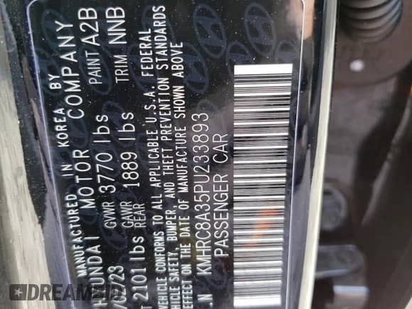 ✅ 2023 Hyundai Venue SEL • VIN: KMHRC8A35PU233893 • Лот: 54089194. Размещён на Copart с пробегом 27 080 миль миль. Получите бесплатный доступ к архиву аукционных продаж из США и посмотрите подробный отчёт об истории автомобиля на DreamBid. Изображение 14.