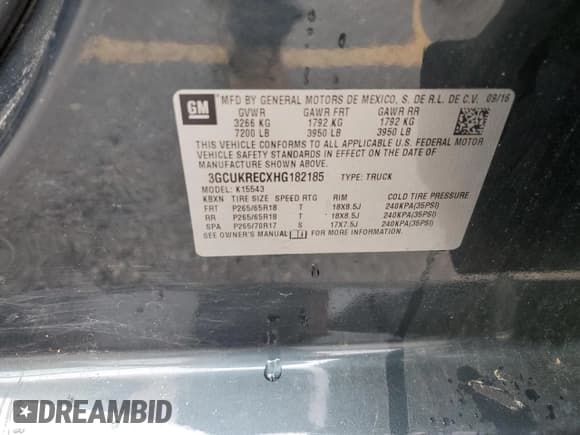 ✅ 2017 Chevrolet Silverado 1500 LT • VIN: 3GCUKRECXHG182185 • Лот: 74691944. Опубликован ранее на Copart с пробегом 89 228 миль. Бесплатный доступ к архиву аукционных продаж из США и подробный отчёт об истории автомобиля на DreamBid. Изображение 12.