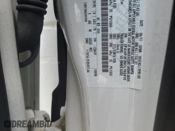 ✅ 2012 Ford Focus SE • VIN: 1FAHP3F29CL192410 • Lot: 56428525. Wystawiony na Copart z przebiegiem 76 671 mil. Bezpłatny archiwum sprzedaży aukcyjnych z USA i szczegółowy raport historii pojazdu na DreamBid. Zdjęcie 12.