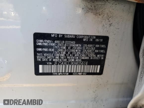 ✅ 2019 Subaru Forester • VIN: JF2SKACC3KH405614 • Lot: 93651455. Wystawiony na Copart z przebiegiem 57 289 mil. Bezpłatny archiwum sprzedaży aukcyjnych z USA i szczegółowy raport historii pojazdu na DreamBid. Zdjęcie 13.