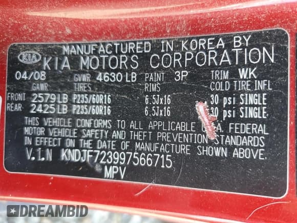 ✅ 2009 Kia Sportage EX • VIN: KNDJF723997566715 • Лот: 68979115. Опубликован ранее на Copart с пробегом 119 586 миль. Бесплатный доступ к архиву аукционных продаж из США и подробный отчёт об истории автомобиля на DreamBid. Изображение 13.