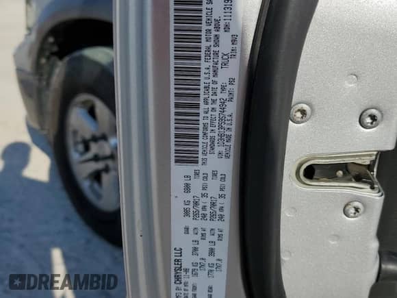 2009 Dodge 1500 TRX z VIN 1D3HB13P59S744942, wystawiony jako Copart lot #74754414 z przebiegiem 131 316 mil mil oraz Szkoda całkowita • Salvage title. Historia ofert i sprzedaży dostępna na DreamBid. Obrazek 15.