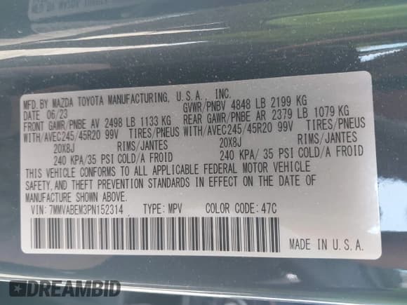 ✅ 2023 Mazda CX-50 S Premium Plus • VIN: 7MMVABEM3PN152314 • Lot: 42571147. Wystawiony na IAAI z przebiegiem 17 703 mil. Bezpłatny archiwum sprzedaży aukcyjnych z USA i szczegółowy raport historii pojazdu na DreamBid. Zdjęcie 9.