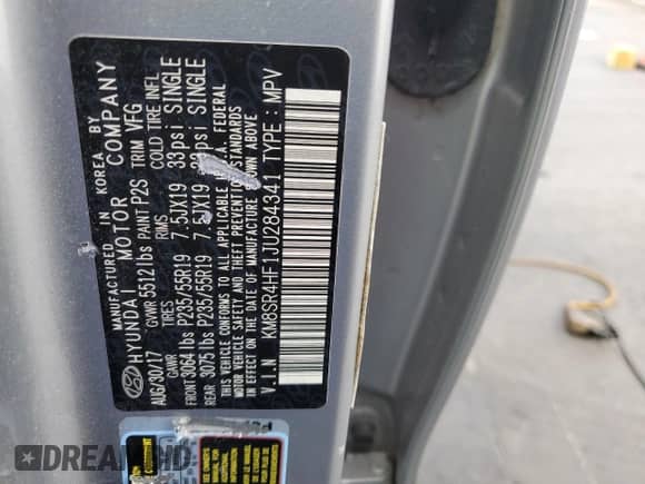 2018 Hyundai Santa Fe SE Ultimate z VIN KM8SR4HF1JU284341, wystawiony jako Copart lot #55096025 z przebiegiem 63 163 mil mil oraz Szkoda całkowita • Salvage title. Historia ofert i sprzedaży dostępna na DreamBid. Obrazek 13.