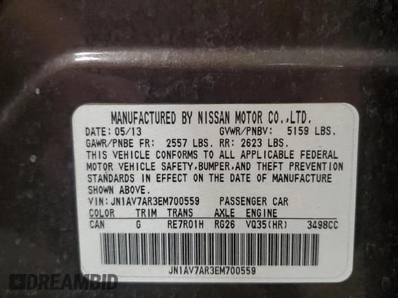 ✅ 2014 Infiniti Q50 Hybrid Sport • VIN: JN1AV7AR3EM700559 • Lot: 86533385. Wystawiony na Copart z przebiegiem 195 221 mil. Bezpłatny archiwum sprzedaży aukcyjnych z USA i szczegółowy raport historii pojazdu na DreamBid. Zdjęcie 12.