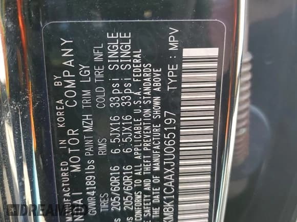 ✅ 2018 Hyundai Kona SE • VIN: KM8K1CAAXJU065197 • Лот: 72017073. Опубликован ранее на Copart с пробегом 64 966 миль. Бесплатный доступ к архиву аукционных продаж из США и подробный отчёт об истории автомобиля на DreamBid. Изображение 12.