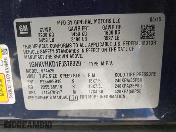 ✅ 2015 Chevrolet Traverse LT • VIN: 1GNKVHKD1FJ378329 • Lot: 43296873. Wystawiony na IAAI z przebiegiem 192 273 mil. Bezpłatny archiwum sprzedaży aukcyjnych z USA i szczegółowy raport historii pojazdu na DreamBid. Zdjęcie 9.