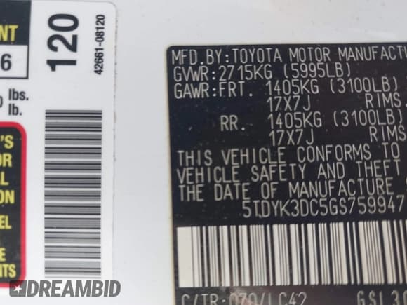 ✅ 2016 Toyota Sienna XLE • VIN: 5TDYK3DC5GS759947 • Лот: 43501068. Опубликован ранее на IAAI с пробегом 194 054 миль. Бесплатный доступ к архиву аукционных продаж из США и подробный отчёт об истории автомобиля на DreamBid. Изображение 9.