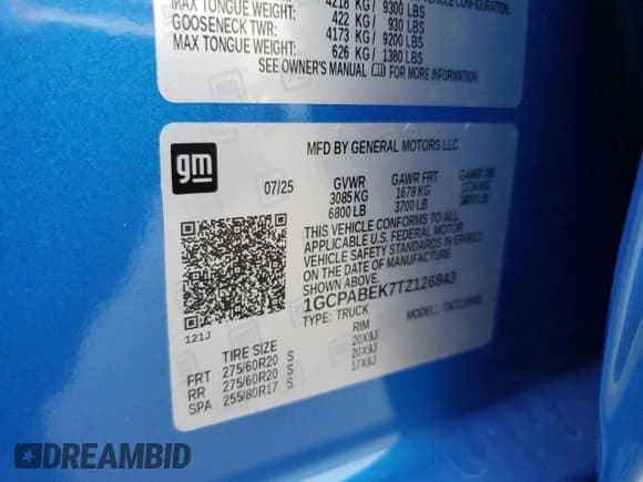 ✅ 2026 Chevrolet Silverado 1500 Custom • VIN: 1GCPABEK7TZ126843 • Лот: 82631675. Опубликован ранее на Copart с пробегом 1 503 миль. Бесплатный доступ к архиву аукционных продаж из США и подробный отчёт об истории автомобиля на DreamBid. Изображение 13.