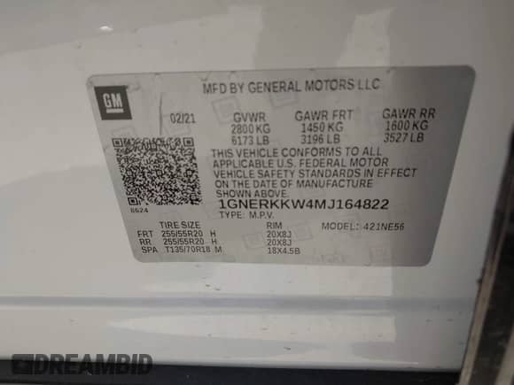 2021 Chevrolet Traverse Premier с VIN 1GNERKKW4MJ164822, выставлен на аукционе IAAI как лот 41859580 с пробегом 82 383 миль миль и . История ставок и продаж доступна на DreamBid. Изображение 9.