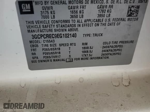 ✅ 2014 Chevrolet Silverado 1500 LT • VIN: 3GCPCREC9EG102140 • Лот: 90757355. Опубликован ранее на Copart с пробегом Не указан. Бесплатный доступ к архиву аукционных продаж из США и подробный отчёт об истории автомобиля на DreamBid. Изображение 12.