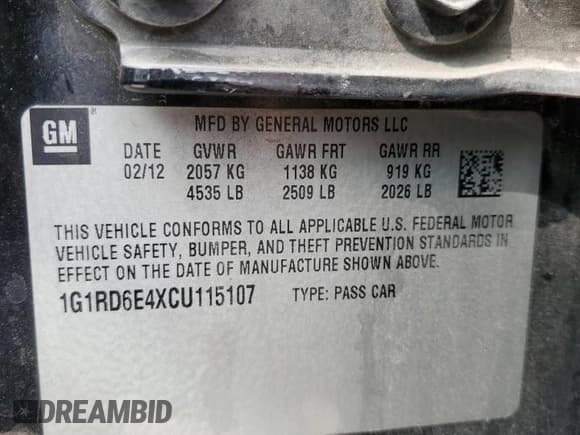 ✅ 2012 Chevrolet Volt • VIN: 1G1RD6E4XCU115107 • Lot: 71570704. Wystawiony na Copart z przebiegiem Nie podano. Bezpłatny archiwum sprzedaży aukcyjnych z USA i szczegółowy raport historii pojazdu na DreamBid. Zdjęcie 13.