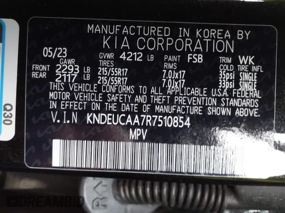 ✅ 2024 Kia Seltos S • VIN: KNDEUCAA7R7510854 • Лот: 43428061. Опубликован ранее на IAAI с пробегом 5 739 миль. Бесплатный доступ к архиву аукционных продаж из США и подробный отчёт об истории автомобиля на DreamBid. Изображение 9.