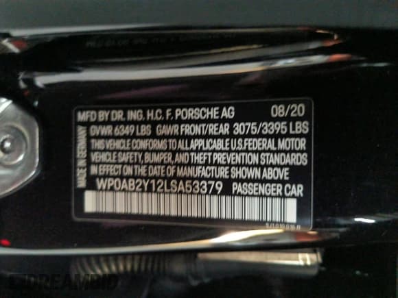 ✅ 2020 Porsche Taycan 4S • VIN: WP0AB2Y12LSA53379 • Lot: 75988183. Wystawiony na Copart z przebiegiem 22 000 mil. Bezpłatny archiwum sprzedaży aukcyjnych z USA i szczegółowy raport historii pojazdu na DreamBid. Zdjęcie 10.