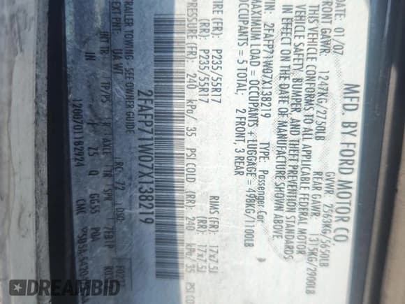 ✅ 2007 Ford Police Interceptor • VIN: 2FAFP71W07X138219 • Лот: 92357565. Опубликован ранее на Copart с пробегом 132 073 миль. Бесплатный доступ к архиву аукционных продаж из США и подробный отчёт об истории автомобиля на DreamBid. Изображение 12.