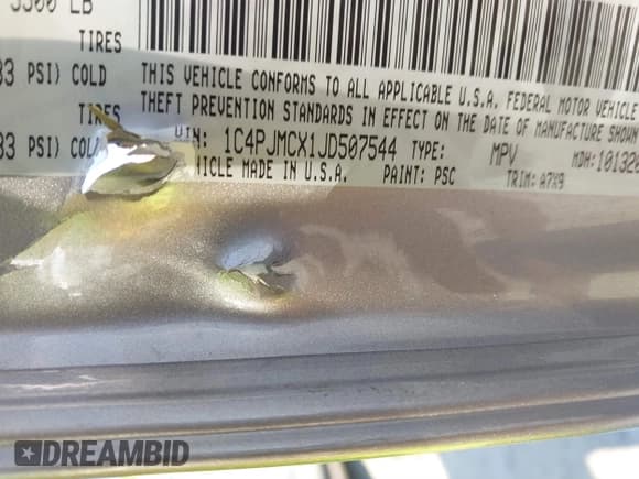 ✅ 2018 Jeep Cherokee Latitude • VIN: 1C4PJMCX1JD507544 • Лот: 40430592. Опубликован ранее на IAAI с пробегом 63 721 миль. Бесплатный доступ к архиву аукционных продаж из США и подробный отчёт об истории автомобиля на DreamBid. Изображение 17.