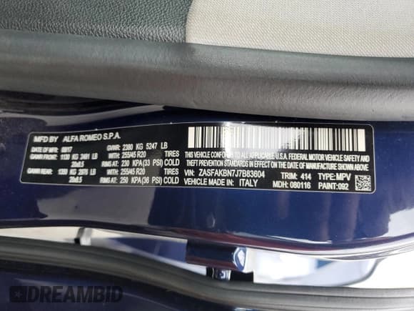 ✅ 2018 Alfa Romeo Stelvio Ti • VIN: ZASFAKBN7J7B83604 • Lot: 85828825. Wystawiony na Copart z przebiegiem 94 815 mil. Bezpłatny archiwum sprzedaży aukcyjnych z USA i szczegółowy raport historii pojazdu na DreamBid. Zdjęcie 13.