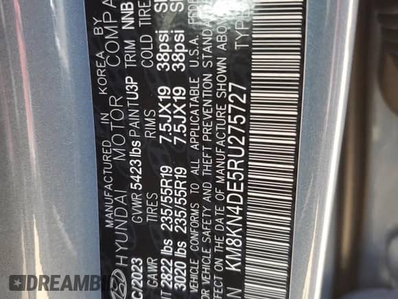 2024 Hyundai Ioniq 5 SEL z VIN KM8KN4DE5RU275727, wystawiony jako Copart lot #55406124 z przebiegiem 234 mil mil oraz Szkoda całkowita • Salvage title. Historia ofert i sprzedaży dostępna na DreamBid. Obrazek 14.