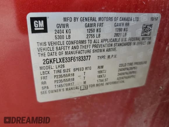 ✅ 2015 GMC Terrain SLT • VIN: 2GKFLXE33F6183377 • Lot: 58102495. Wystawiony na Copart z przebiegiem 153 280 mil. Bezpłatny archiwum sprzedaży aukcyjnych z USA i szczegółowy raport historii pojazdu na DreamBid. Zdjęcie 13.