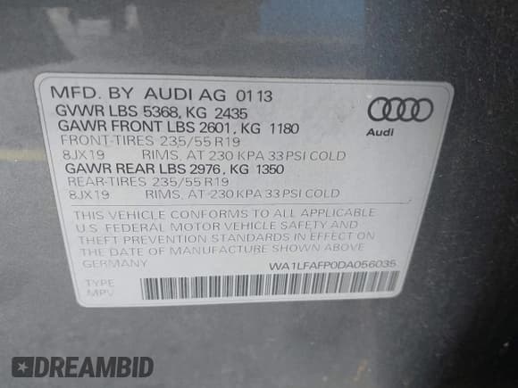 ✅ 2013 Audi Q5 Premium Plus • VIN: WA1LFAFP0DA056035 • Lot: 43756381. Wystawiony na IAAI z przebiegiem 143 615 mil. Bezpłatny archiwum sprzedaży aukcyjnych z USA i szczegółowy raport historii pojazdu na DreamBid. Zdjęcie 9.