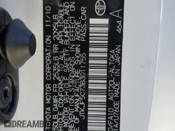 ✅ 2011 Scion tC • VIN: JTKJF5C73B3011755 • Lot: 82583495. Listed on Copart with 94,048 mi. Free auction sales archive from the USA and detailed vehicle history report at DreamBid. Image 12.