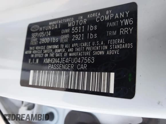 ✅ 2015 Hyundai Genesis 3.8L • VIN: KMHGN4JE4FU047563 • Lot: 41263223. Wystawiony na IAAI z przebiegiem 120 697 mil. Bezpłatny archiwum sprzedaży aukcyjnych z USA i szczegółowy raport historii pojazdu na DreamBid. Zdjęcie 9.