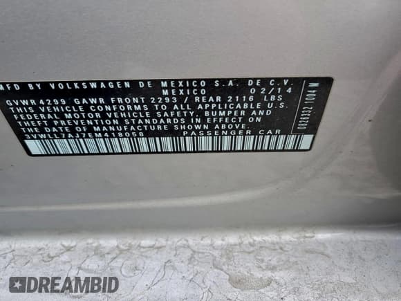 ✅ 2014 Volkswagen Jetta TDI • VIN: 3VWLL7AJ7EM418058 • Лот: 96051315. Опубликован ранее на Copart с пробегом 211 980 миль. Бесплатный доступ к архиву аукционных продаж из США и подробный отчёт об истории автомобиля на DreamBid. Изображение 12.