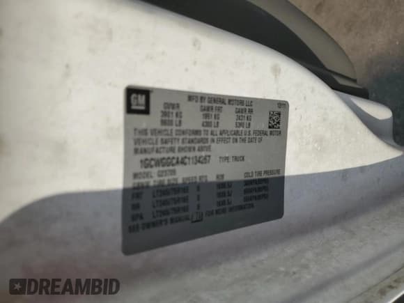 ✅ 2012 Chevrolet Express Cargo • VIN: 1GCWGGCA4C1134267 • Lot: 43933135. Listed on Copart with 199,207 mi. Free auction sales archive from the USA and detailed vehicle history report at DreamBid. Image 12.