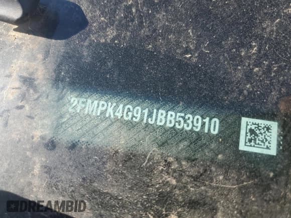 ✅ 2018 Ford Edge SE • VIN: 2FMPK4G91JBB53910 • Lot: 84582465. Listed on Copart with 63,200 mi. Free auction sales archive from the USA and detailed vehicle history report at DreamBid. Image 14.