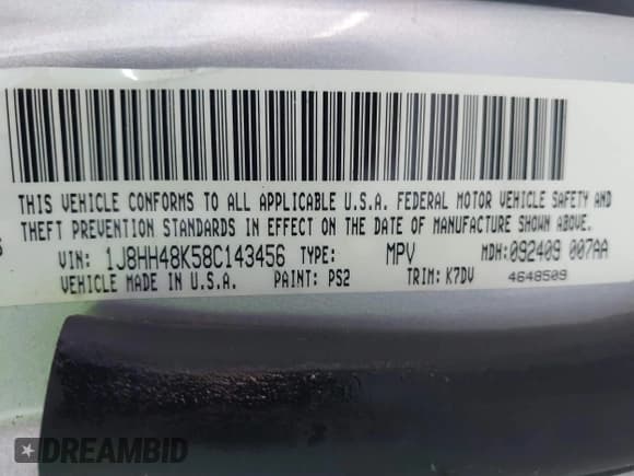 ✅ 2008 Jeep Commander Sport • VIN: 1J8HH48K58C143456 • Лот: 41847541. Опубликован ранее на IAAI с пробегом 163 209 миль. Бесплатный доступ к архиву аукционных продаж из США и подробный отчёт об истории автомобиля на DreamBid. Изображение 9.