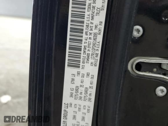 ✅ 2010 Dodge 1500 SLT • VIN: 1D7RV1GP2AS106995 • Lot: 66561935. Wystawiony na Copart z przebiegiem 135 118 mil. Bezpłatny archiwum sprzedaży aukcyjnych z USA i szczegółowy raport historii pojazdu na DreamBid. Zdjęcie 12.